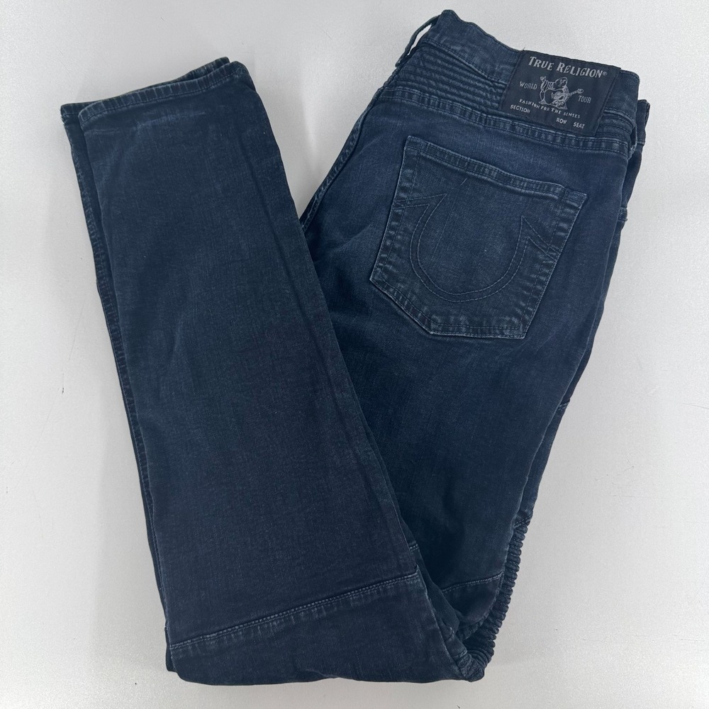 True Religion Rocco‎ Relaxed Skinny Jeans MENS Black Cotton Denim SIZE 36 x 32